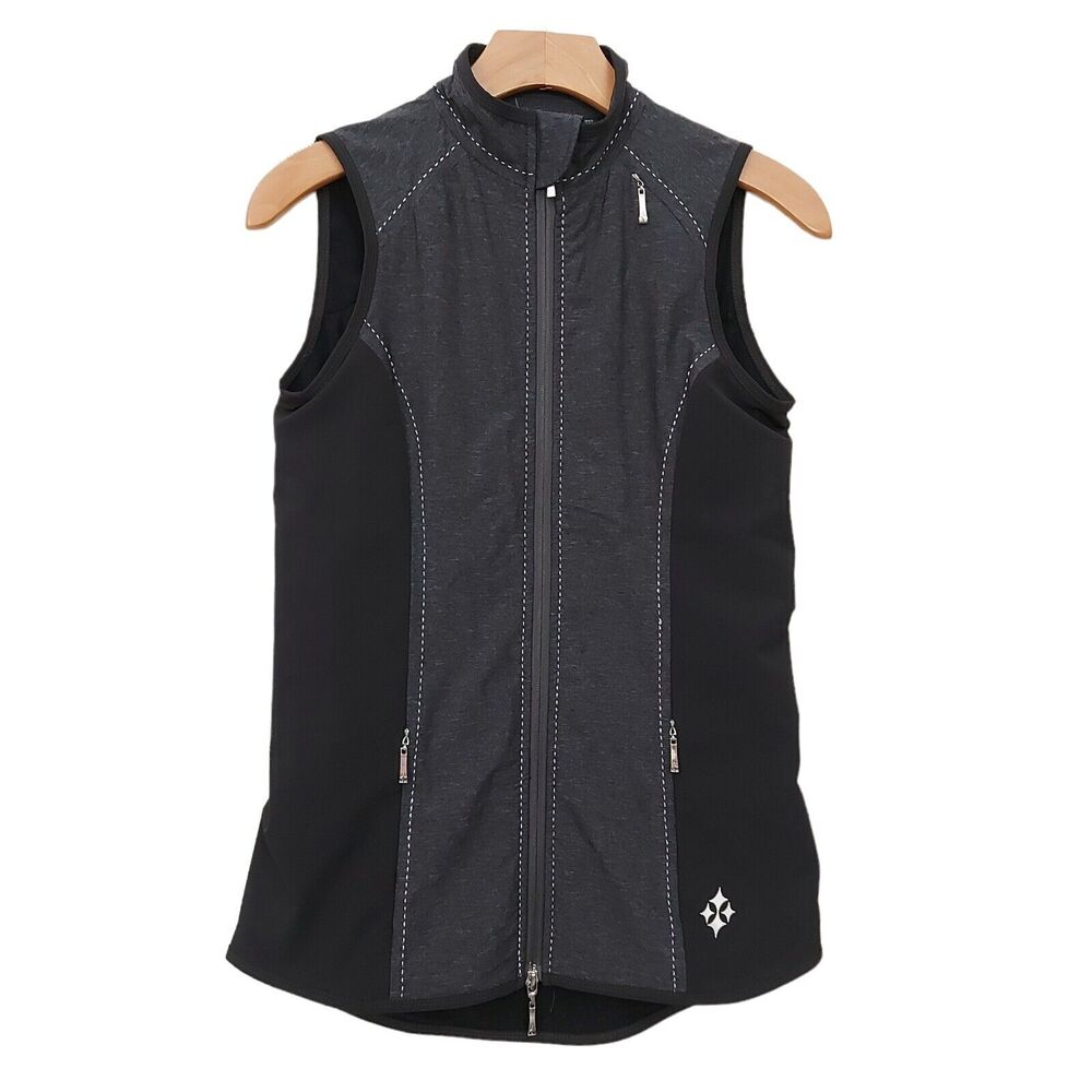 JoFit Vest Womens XS Gray Full Zip Lightweight Zip Pockets Performance Golf